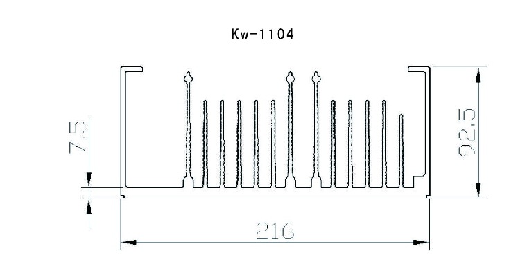 宽度216mm,厚度92.5mm PCB散热器 变频器散热块 河南电子散热器