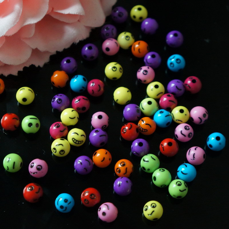 Colorful children's jewelry accessories DIY beading materials, joy, anger, sorrow and happiness expression character beads, educational game beading detail image 4