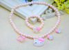 Children's necklace from pearl, chain, set, hair accessory with bow, wholesale