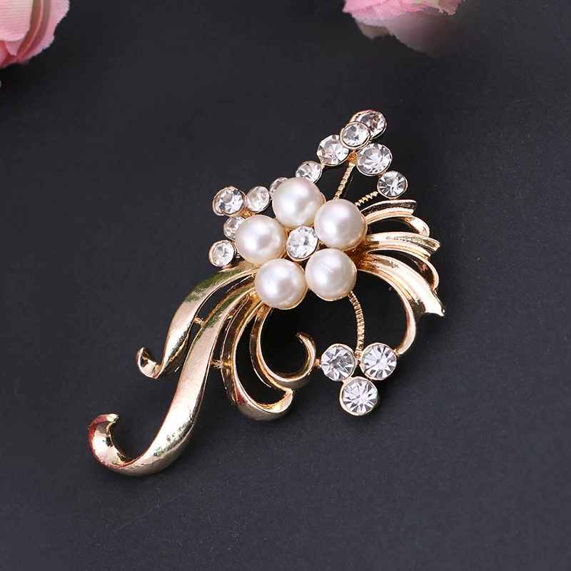 Accessory, high-end metal brooch, pin lapel pin, European style, wholesale, flowered