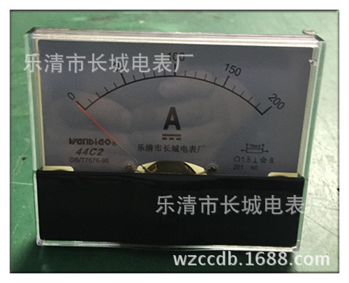 供应 长城电表厂 44C2 200A 75mv 直流电流表 外形100X80
