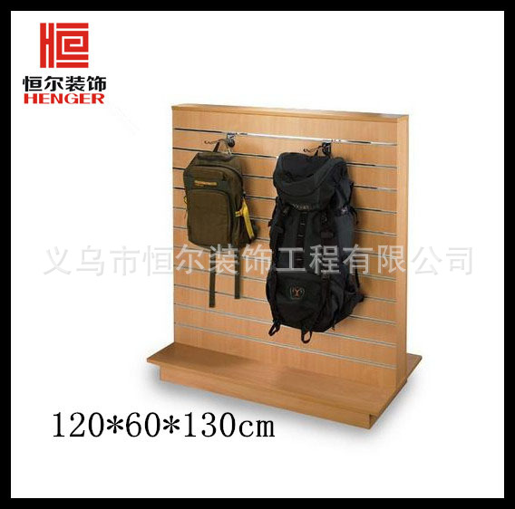 双面槽板展示柜 木纹色 可移动 适用于大卖场、专卖店