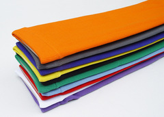 Manufacturer-supplied basketball arm sleeves with extended elbow support, nylon arm guards with lengthened wrist protection—and customizable with embroidered logos.