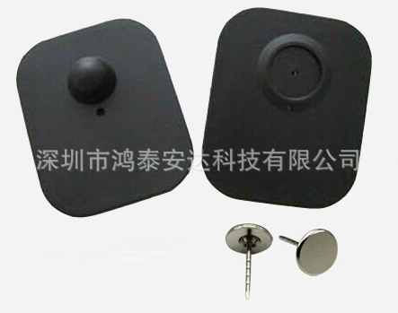 厂家黑大方防盗硬标签磁扣，射频防盗扣EAS，商场服装防盗扣