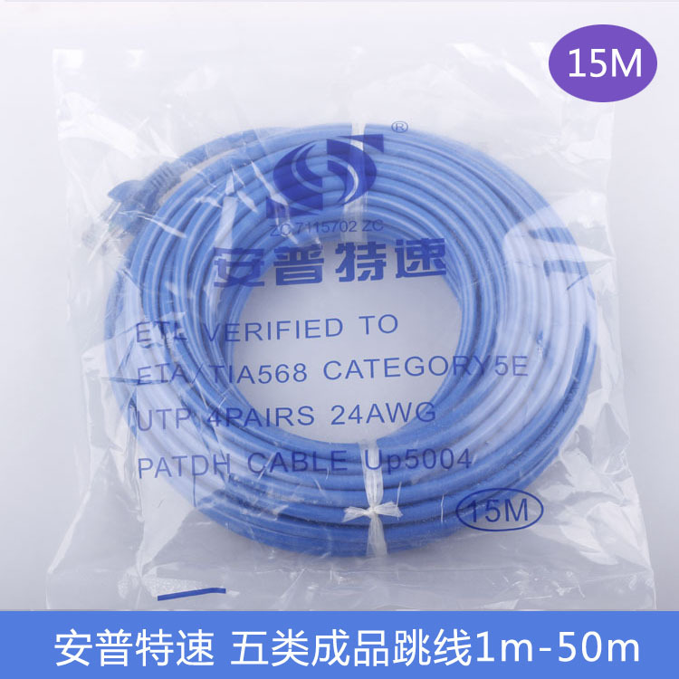 安普特速(APTS) 成品网络跳线 15米网络线 机制五类网线厂家直销|ms