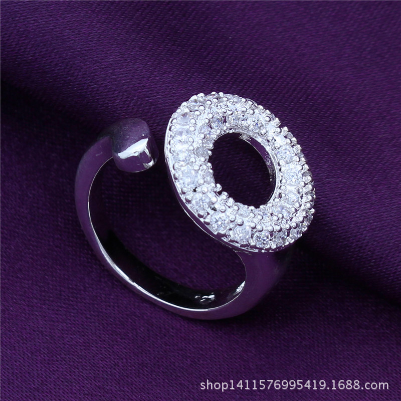 Europe and the United States hot fashion 925 silver plated personality opening adjustment diamond ring Renxing manufacturers supply wholesale