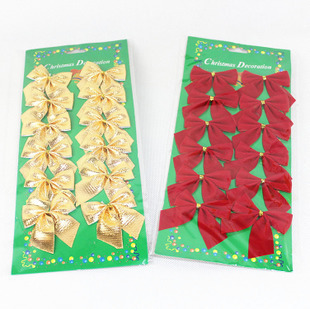 圣诞树装饰领结圣诞装饰蝴蝶结圣诞挂件饰品绒布装饰礼品批发外贸