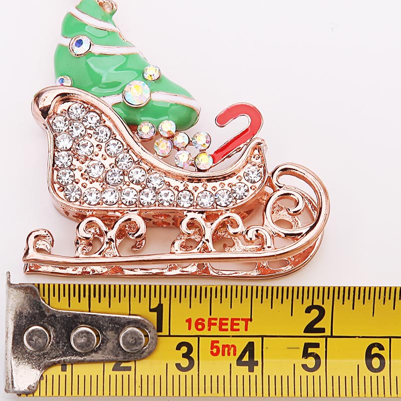 Creative Mignon De Bande Dessinée Les Chaussures De Patinage Cadeau De Noël De Voiture Strass Trousseau Santa Claus Gros display picture 4