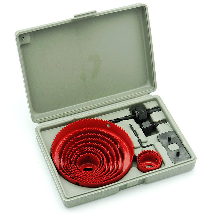 厂家批发 15件套普通木工开孔器 孔锯套装 木工板石膏板开孔器