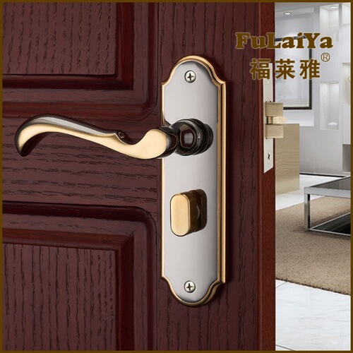 High-end indoor door lock F0603 titanium black gold indoor bedroom room silent mechanical door lock European style door handle