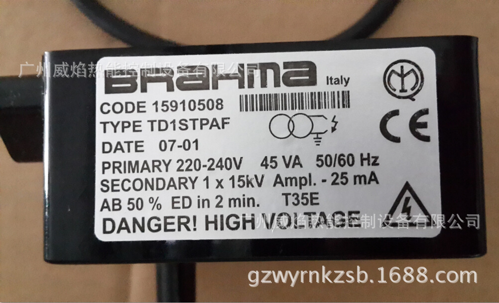 特价供应原装正品意大利巴拿马brahma点火变压器TD1STPAF质保一年
