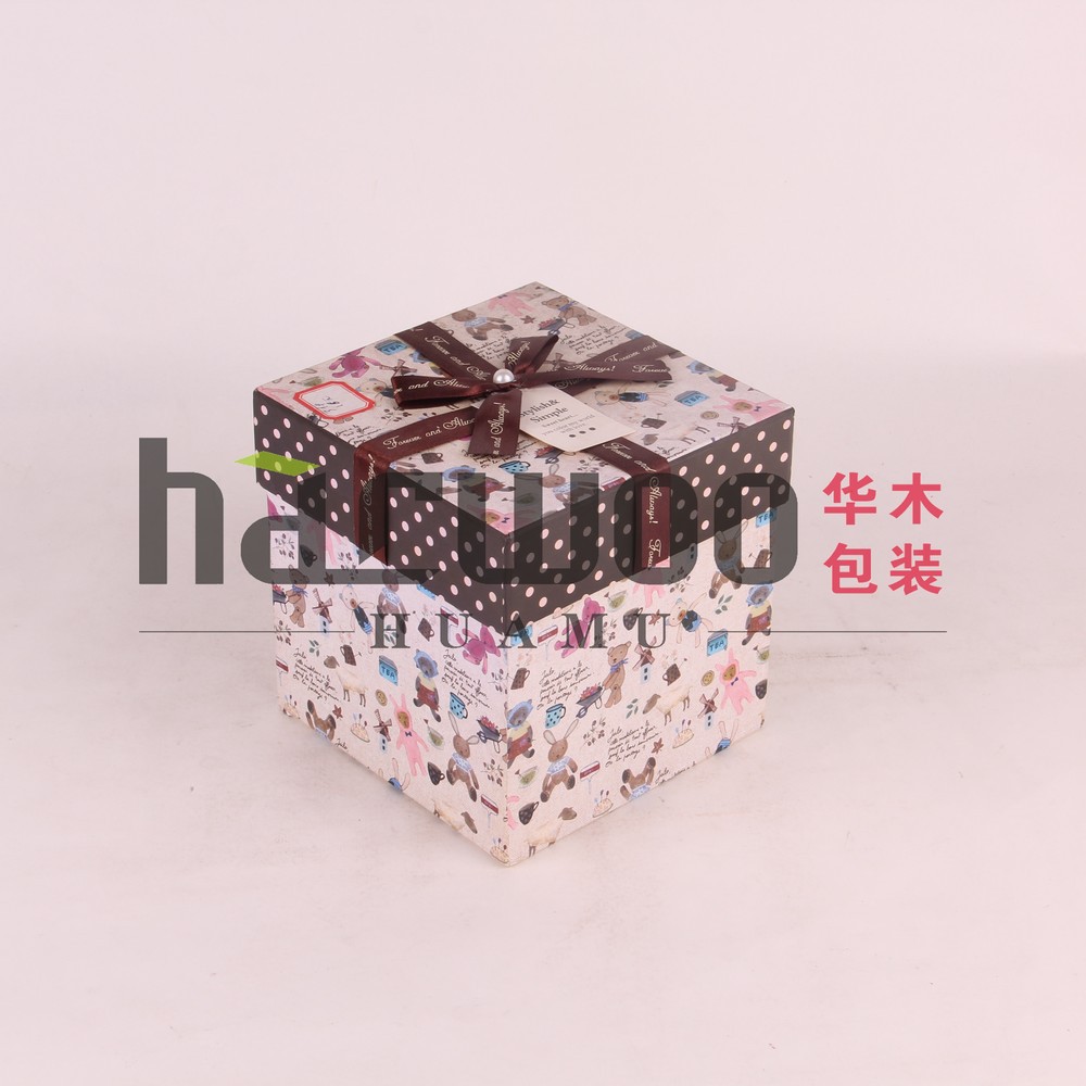 浪漫情人节鲜花礼品纸质包装盒卡通公仔花束包装盒订做批发