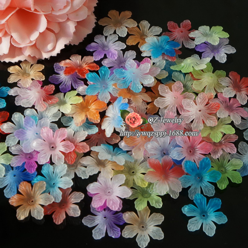 Bride's headwear accessories materials, DIY handmade accessories, resin semi-transparent matte flower ornaments, auxiliary materials, small accessories detail image 7