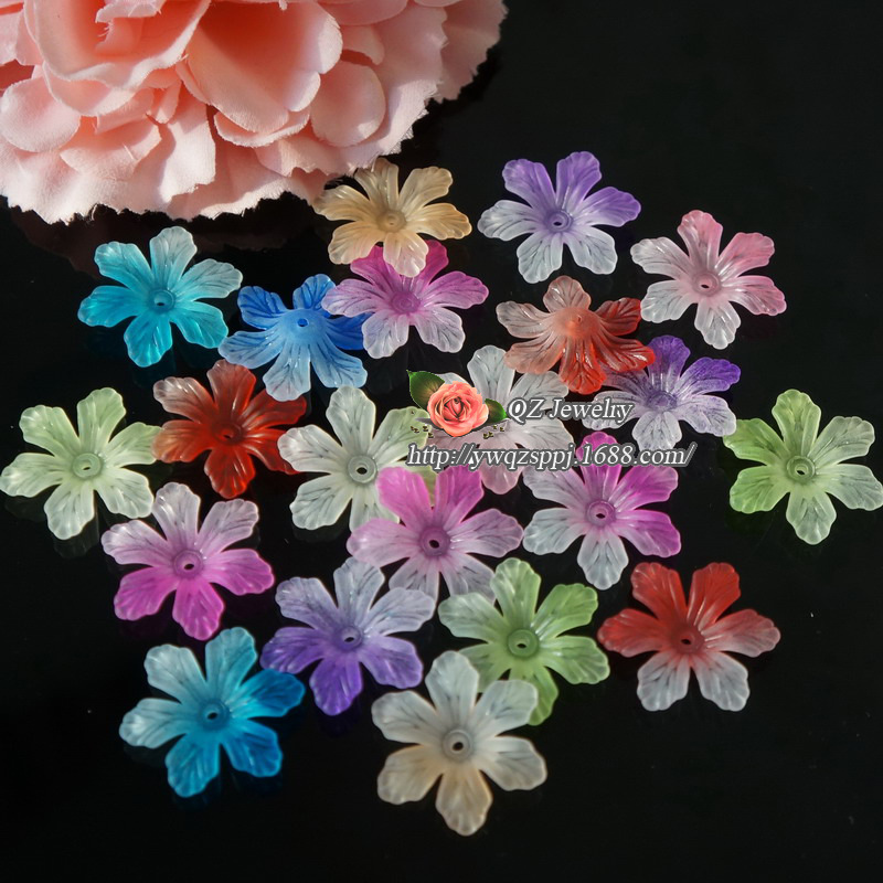 Bride's headwear accessories materials, DIY handmade accessories, resin semi-transparent matte flower ornaments, auxiliary materials, small accessories detail image 5