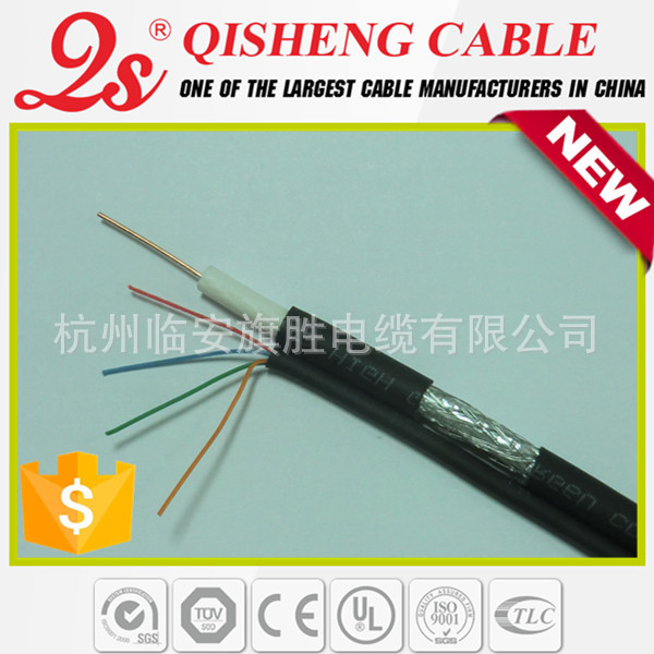 QS厂家供应RG6U同轴电缆+2P电话线,组合线