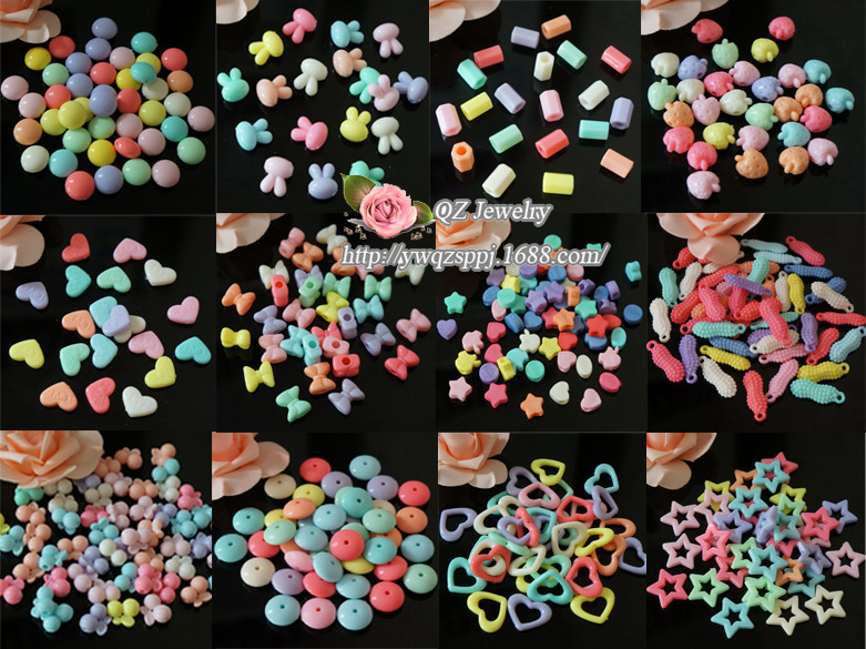 DIY children's educational accessories, heart-shaped hand-woven materials, acrylic heart-shaped pendants, necklaces and accessories detail image 6