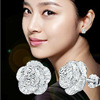 Elegant fresh universal fashionable earrings, Korean style, flowered