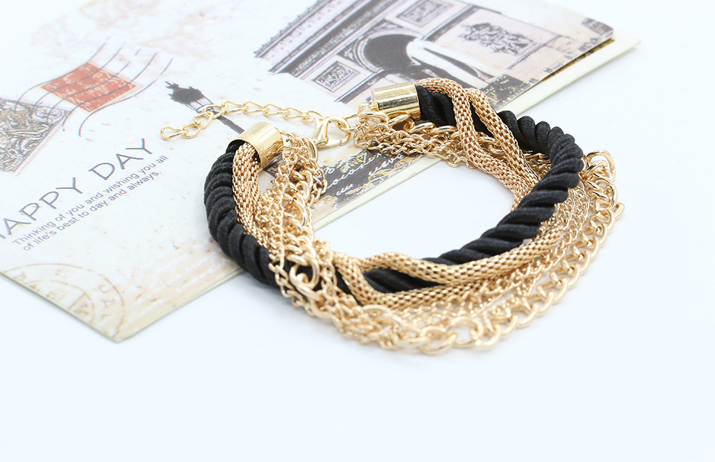 Wholesale Fashion Hand-woven Bracelet Jewelry Multi-layer Leather Rope Twist Bracelet display picture 7