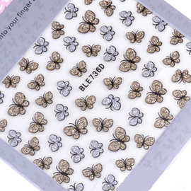速卖通指甲贴美甲3d贴纸蝴蝶结BLE736D 美甲用品批发