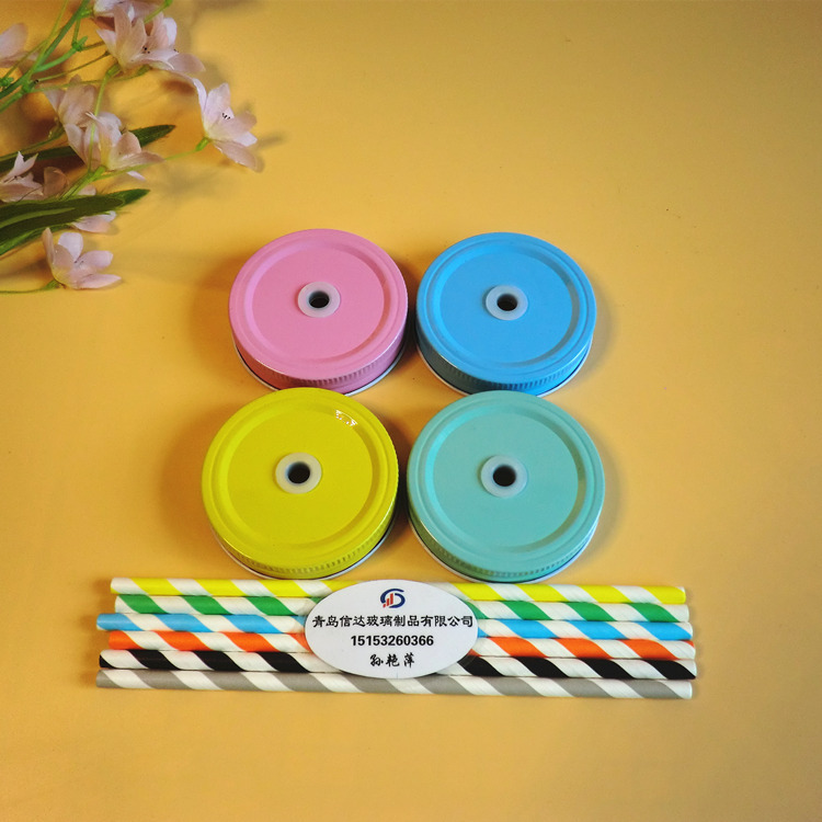 direct deal Pink green blue yellow Complete 70 Tinplate lid Spiral
