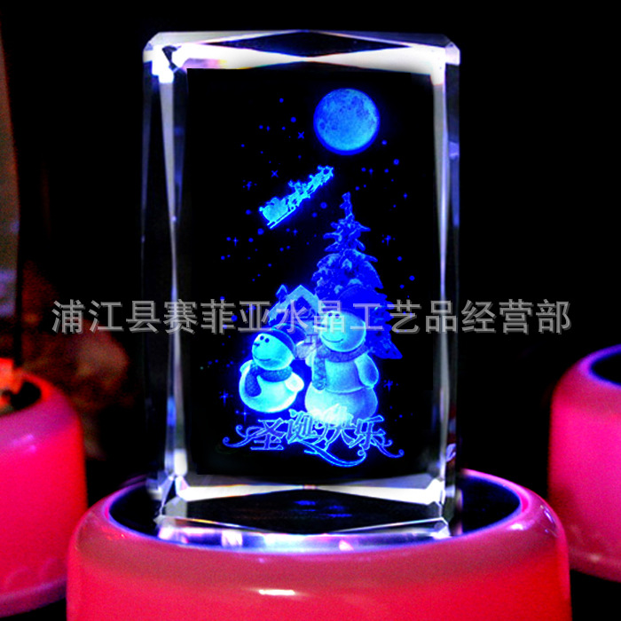 snowman crystal 3D laser gift