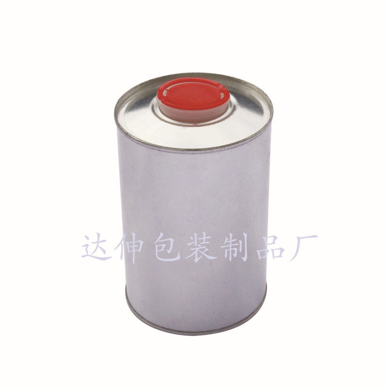 厂家直销 1L圆马口铁化工罐 伸缩塑料盖 圆形密封铁罐