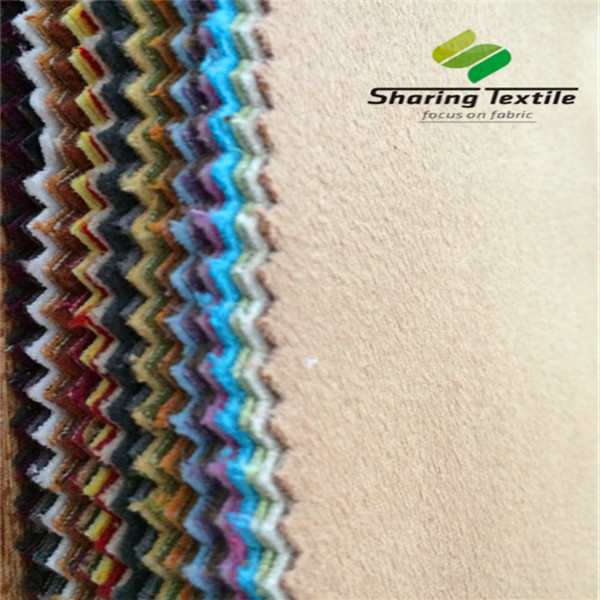 厂家直销涤棉弹力拉毛手套布现货/弹力棉麂皮绒鞋材布现货