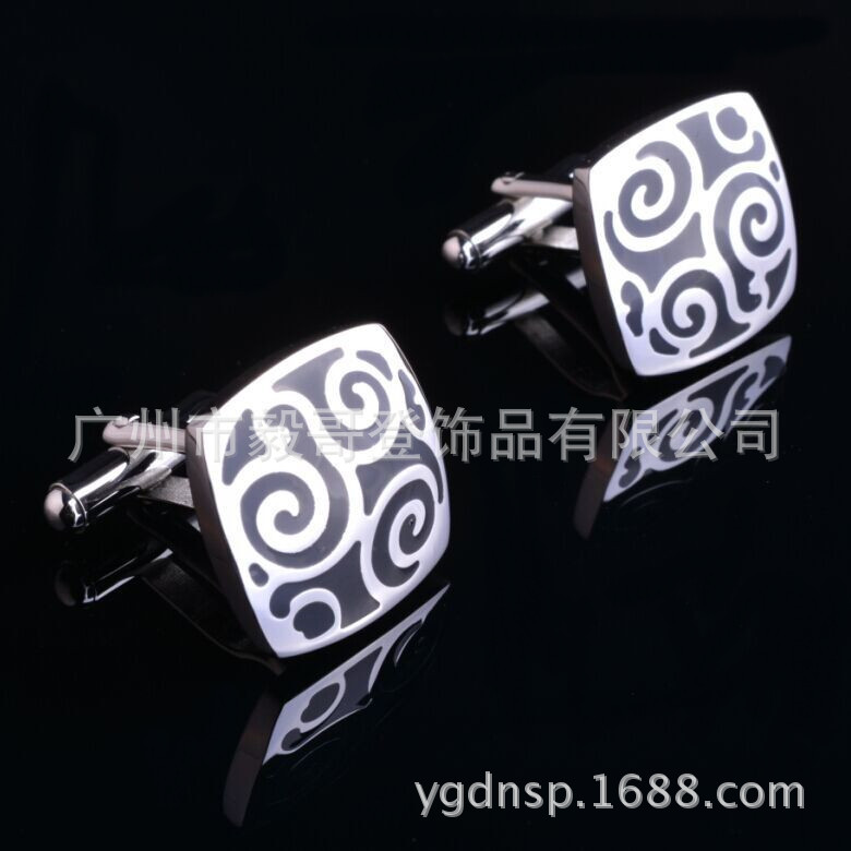 供应A4013-DJ不锈钢袖扣，滴胶袖扣,男式饰品袖扣，热销新款袖扣