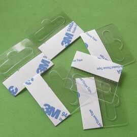定制PVCPET透明自粘挂钩 三角孔PVC挂钩 小饰品内制包装PVC挂钩