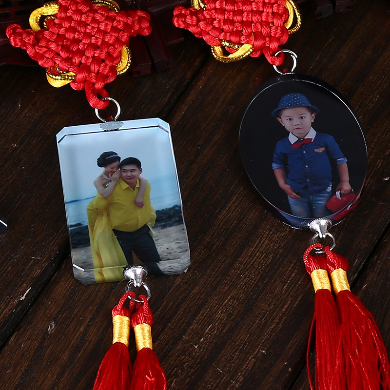 厂家直销中国结汽车挂件水晶白胚耗材批发照片定制创意饰品工艺品|ms