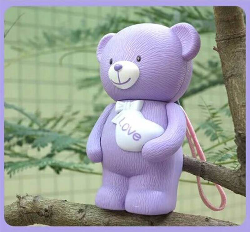 薰衣草卡通小熊USB充电小风扇 迷你手持学生儿童便携泰迪熊电风扇3