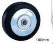 RMNA100 4寸轮宽32 MM 中间空12MM 高品质橡胶单轮 脚轮