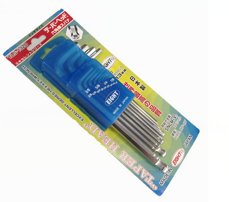 原装日本EIGHT百利英制内六角 TLS-13ZD套装球头六角匙 0.05-3/8