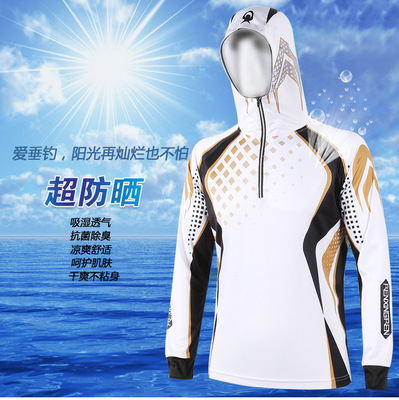 韌性人釣魚服連帽吸濕排汗速幹透氣舒適網料釣魚衣服廠家直銷代發