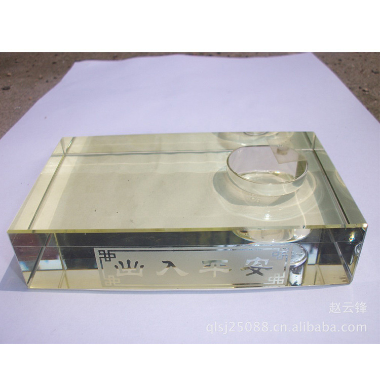 供应汽车香水座水晶玻璃底座 汽车饰品摆件工艺品水晶底座订做