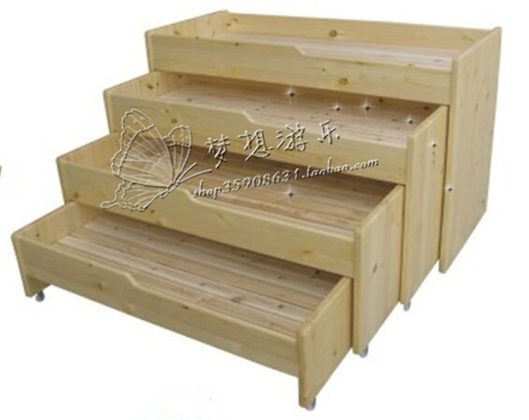 Children's Garden bed kindergarten solid wood double-layer four-layer multi-layer sliding bed children's drawer bed wholesale custom