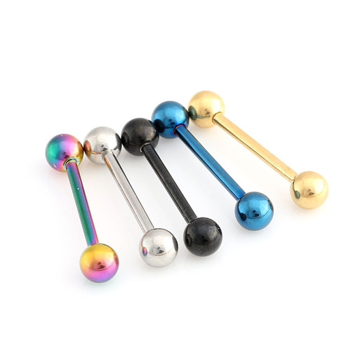ebay aliexpress amazon factory 1 piece dropshipping 316 titanium steel stainless steel tongue nail tongue ring body piercing jewelry