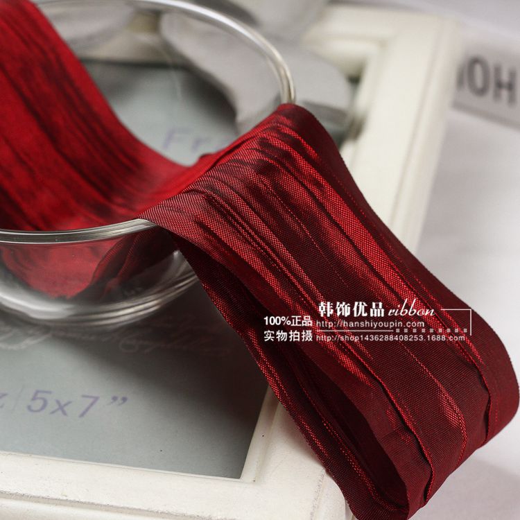 Impresión de la cinta arco regalo cuerda cinta plisada coreana accesorios de embalaje en stock al por mayor Corea del Sur cinta de poliéster