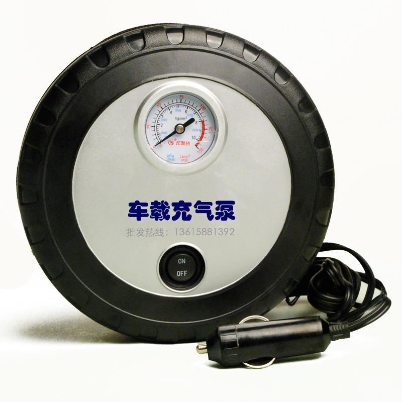 礼品保险专供车载充气泵圆形汽车充气泵电动7026轮胎型款式促销