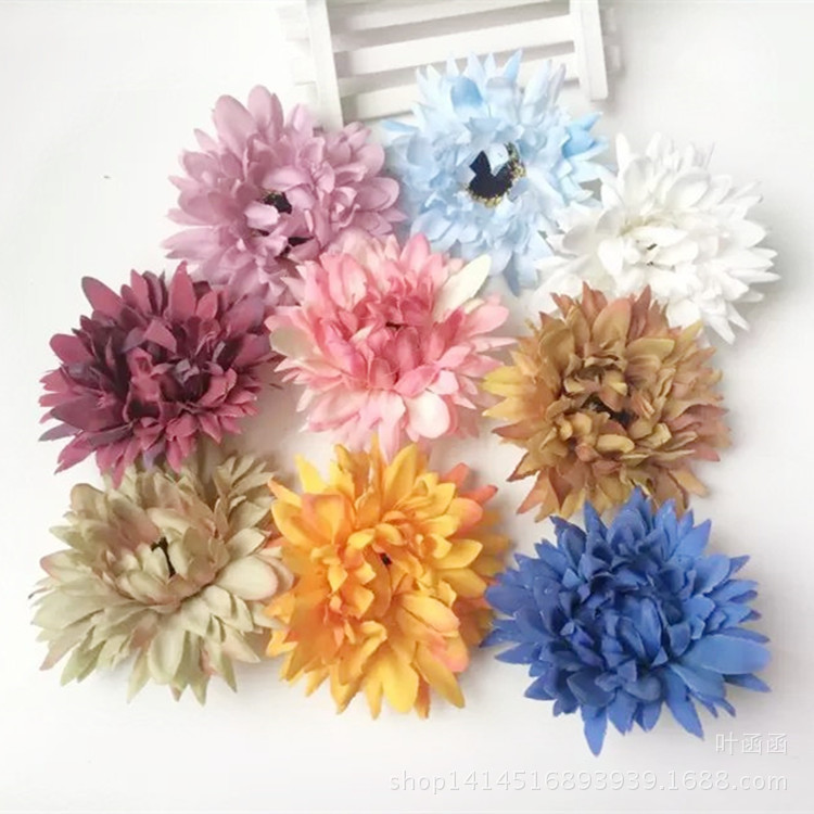 wholesale Continental artificial flowers 7cm Daisy Flower Straw hat DIY Accessories Customized plastic flowers
