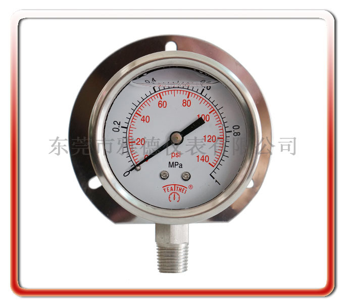 专业压力表厂家60MM径向带后边全钢压力表不锈钢压力表