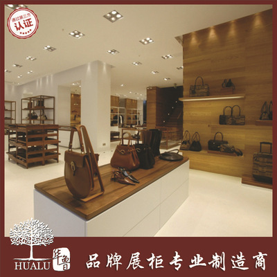 company Leather goods The exhibition hall Bag display Display cabinet Market store Paint Wood Products Nakajima goods shelves Handbags Showcase