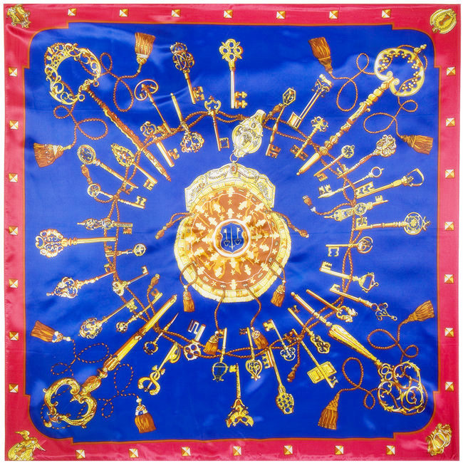 110g Weight Scarf Classification Polyester Material Silk Scarf Key Pattern Ladies Satin Big Square Printing Scarf Silk Scarf