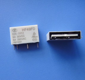 宏发继电器HF49FD-024-1H12 4脚常开5A250VAC HF49FA-024-1H1