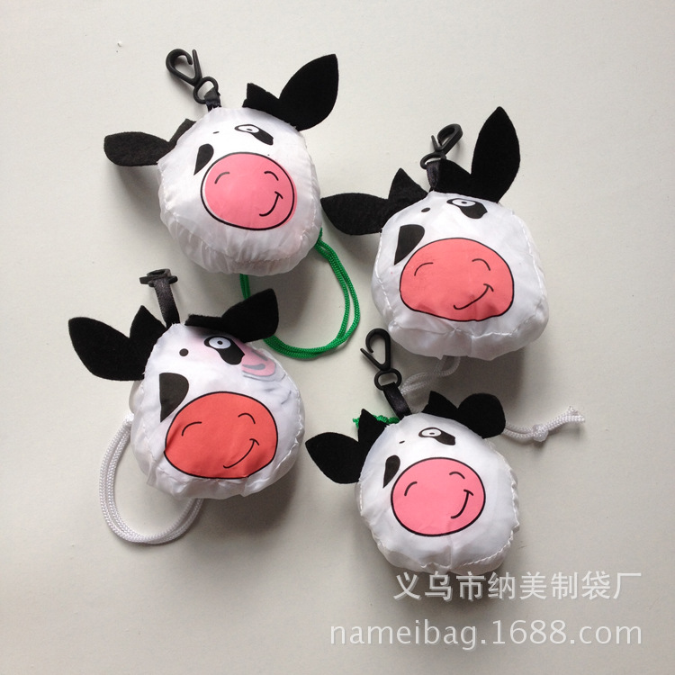 【义乌专业厂家】定制庄园乳业宣传折叠袋 奶牛涤纶/PU涂层购物袋