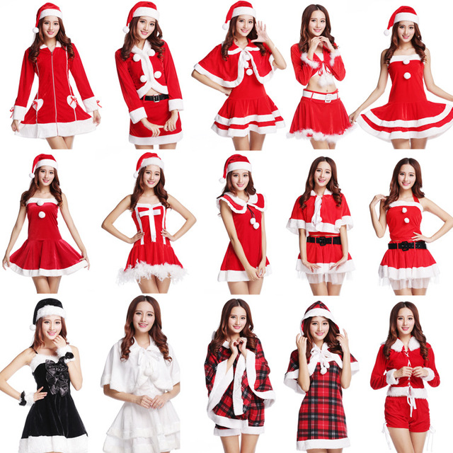 Red suspender Christmas Dress Christmas Dress stage performance uniform performance party dress