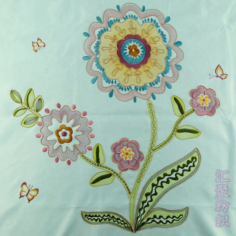 平绣    平绣+绳绣 特种电脑绣花 多色太阳花