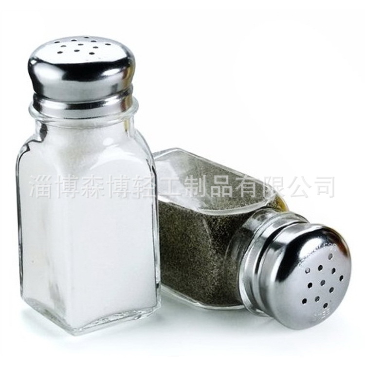 Cubierta de vidrio Inoxidable botella de pimienta y sal botella de condimento de pimienta barbacoa botella de condimento