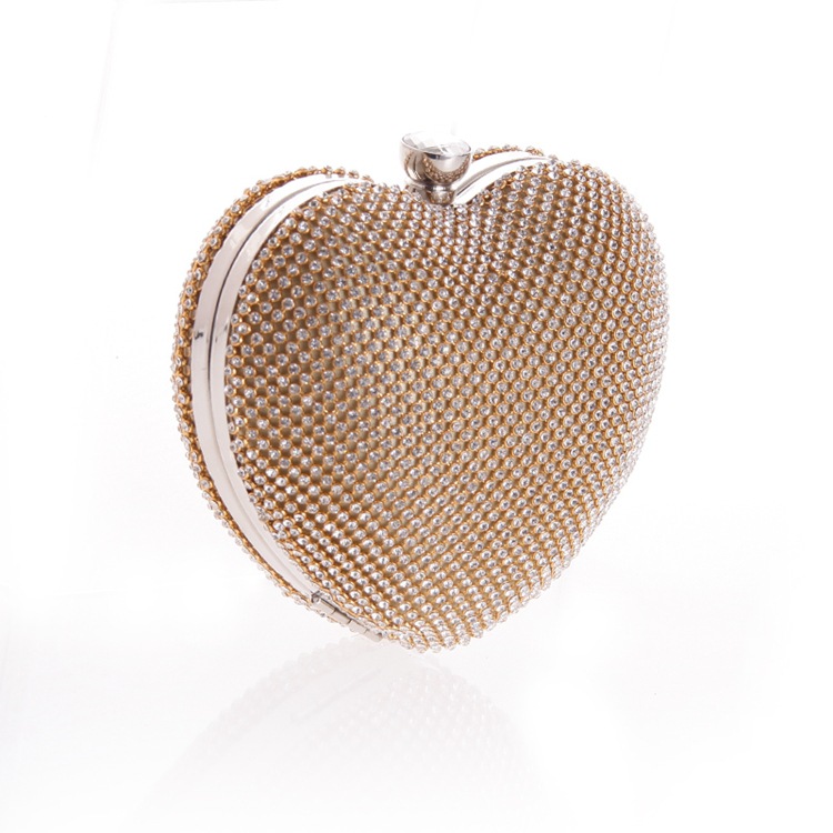 Female Bag With Diamond Heart Hand Holding Evening Party Bag display picture 8