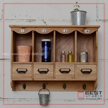 zakka风日单收纳架 实木抽屉壁柜 化妆品陈列架 数字杂货收纳柜